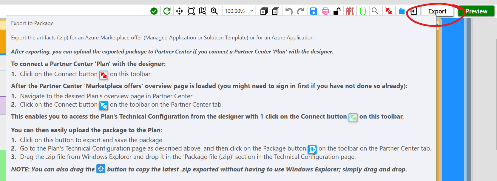 Export Azure Application Package